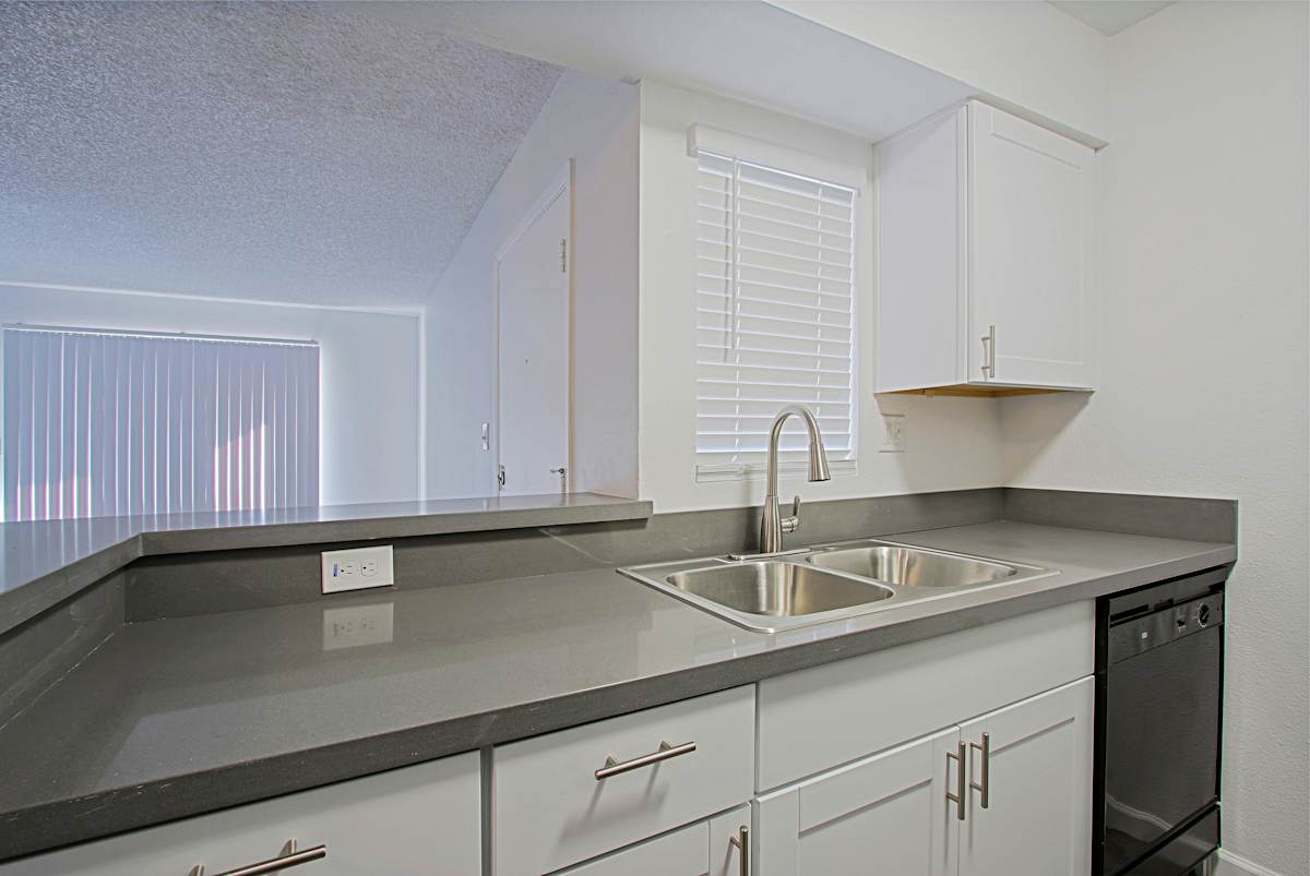 Apartment kitchen — representative home at Northerly Apartments.