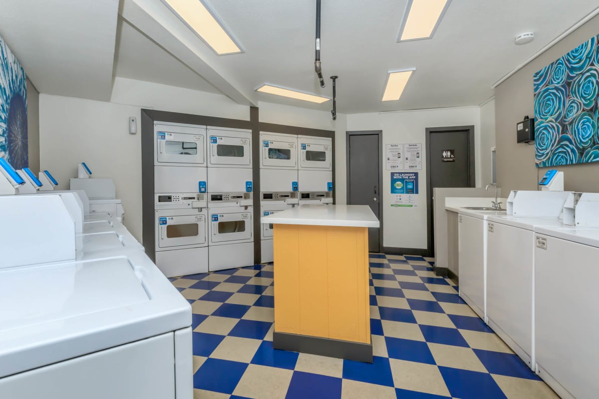 Shared laundry room at Ascent 1829.