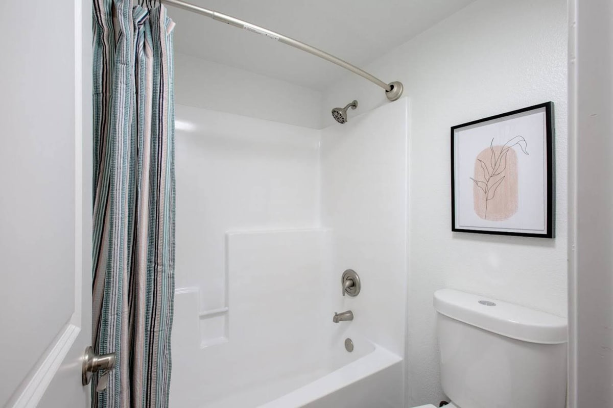 Apartment bathroom — representative home at Ascent 1829.