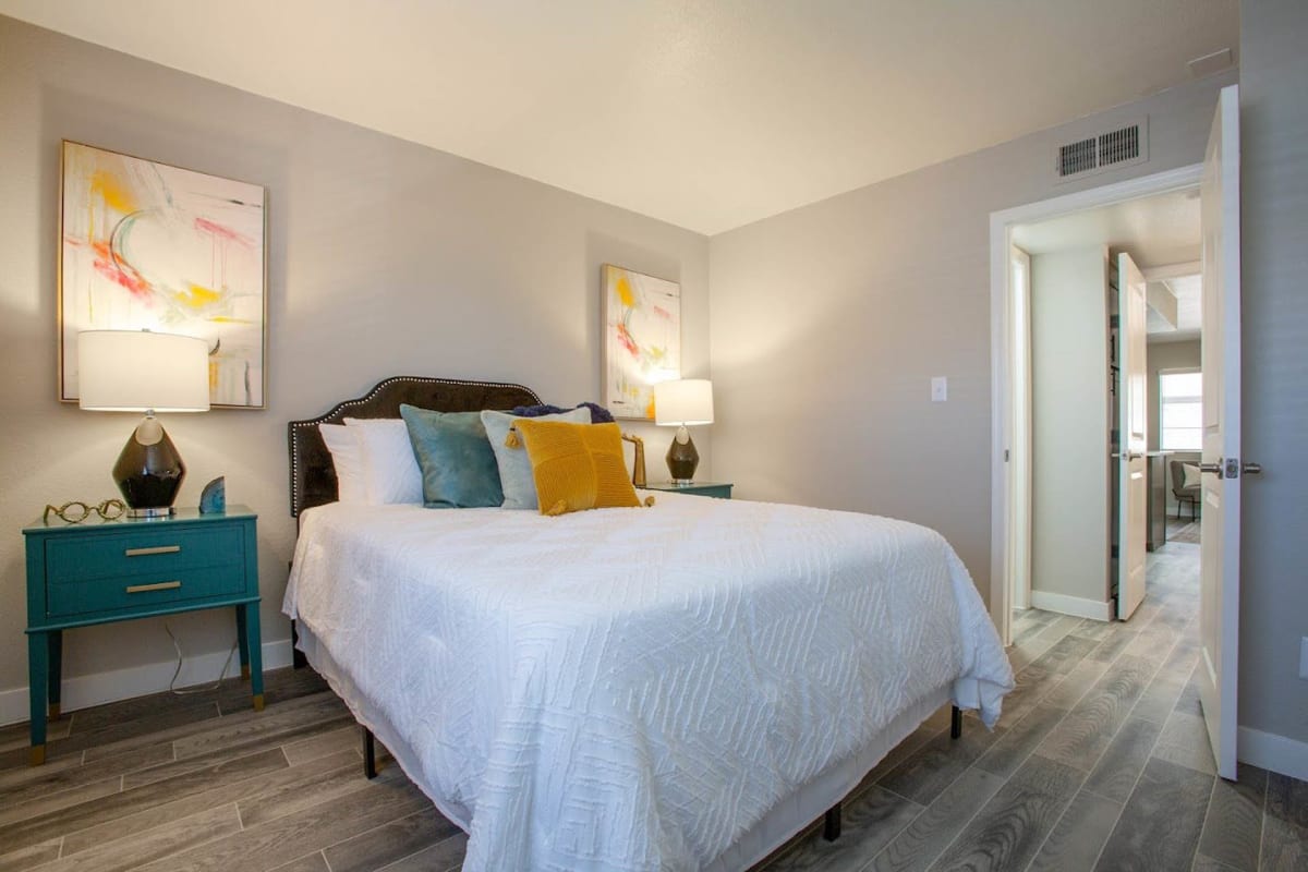 Furnished bedroom shown — representative home at Ascent 1829.