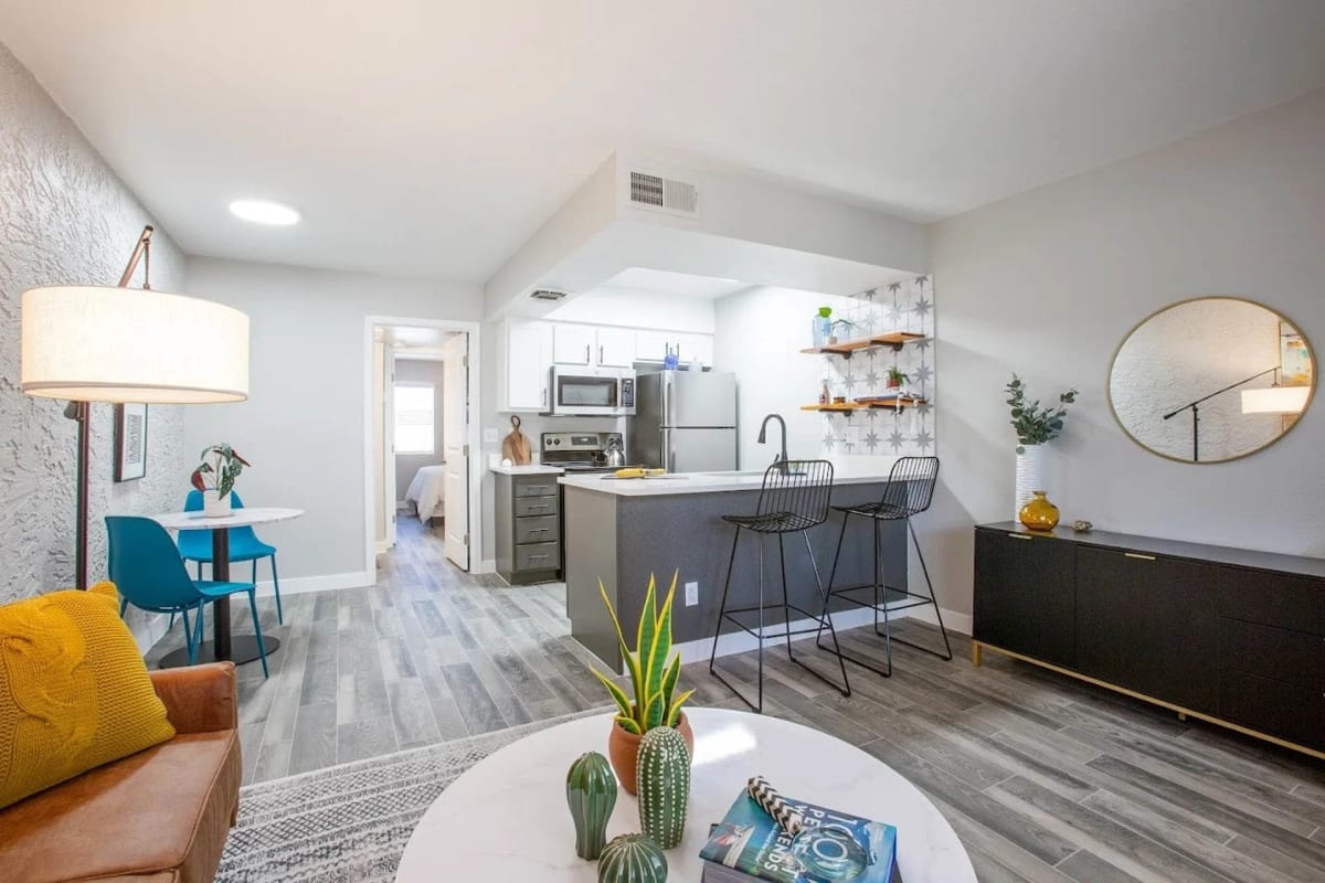 Apartment kitchen — representative home at Ascent 1829.