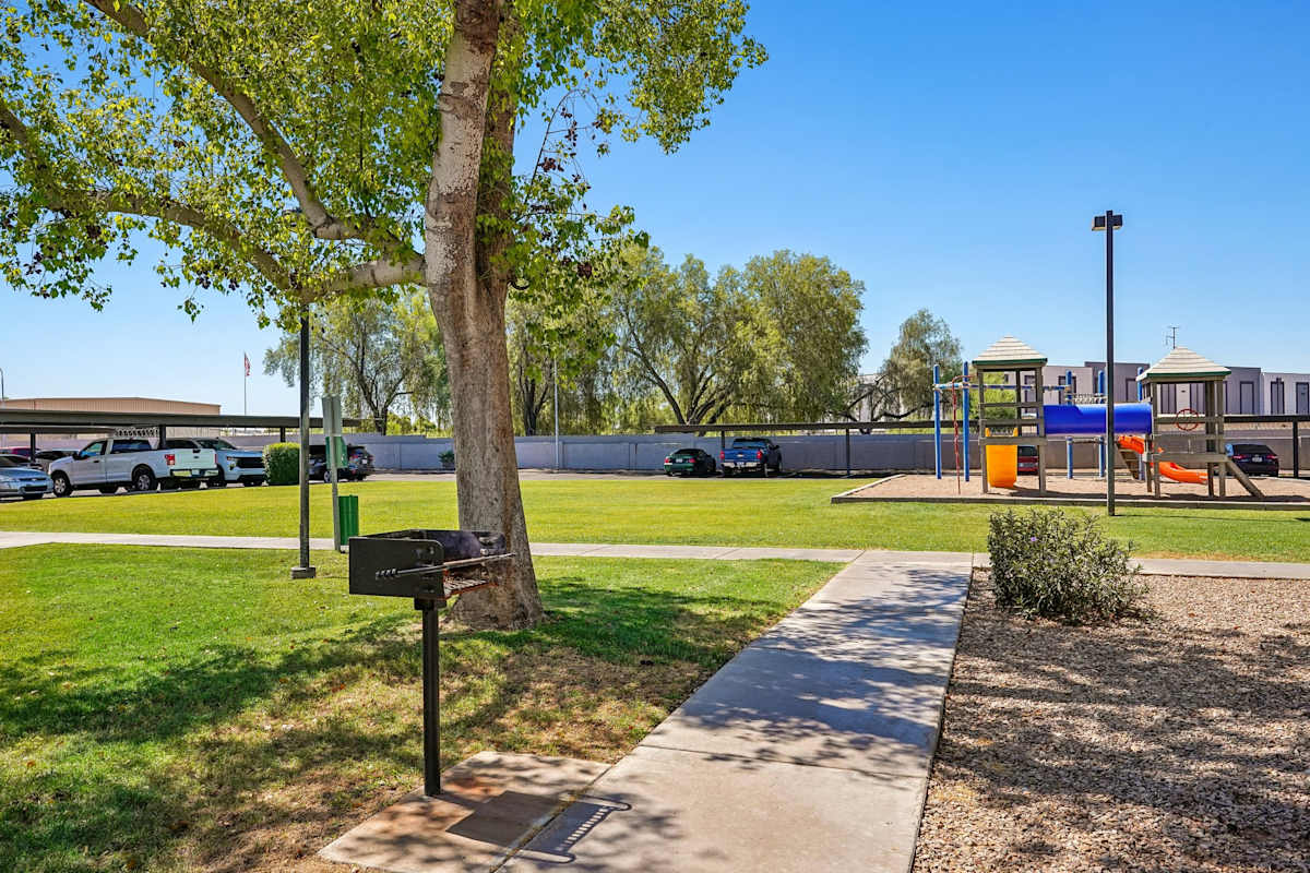 Playground and open community grounds.