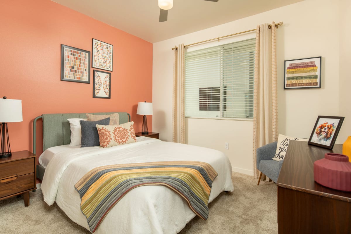 Furnished bedroom shown — representative home at Streamliner 67th.