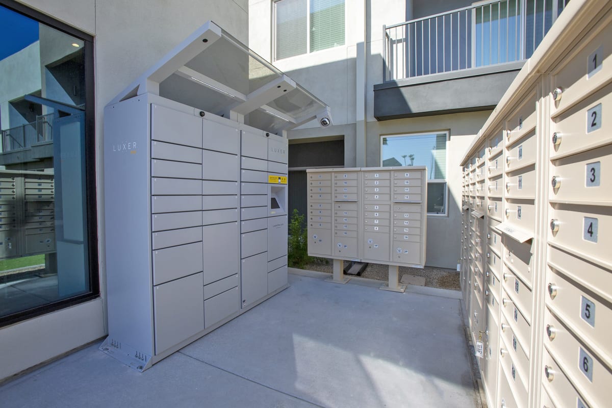 Resident mailboxes at Senderos at South Mountain.