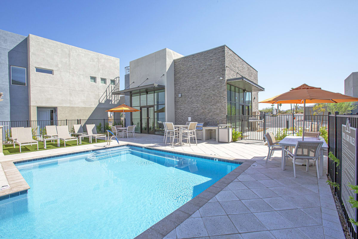 Pool and poolside area at Senderos at South Mountain.