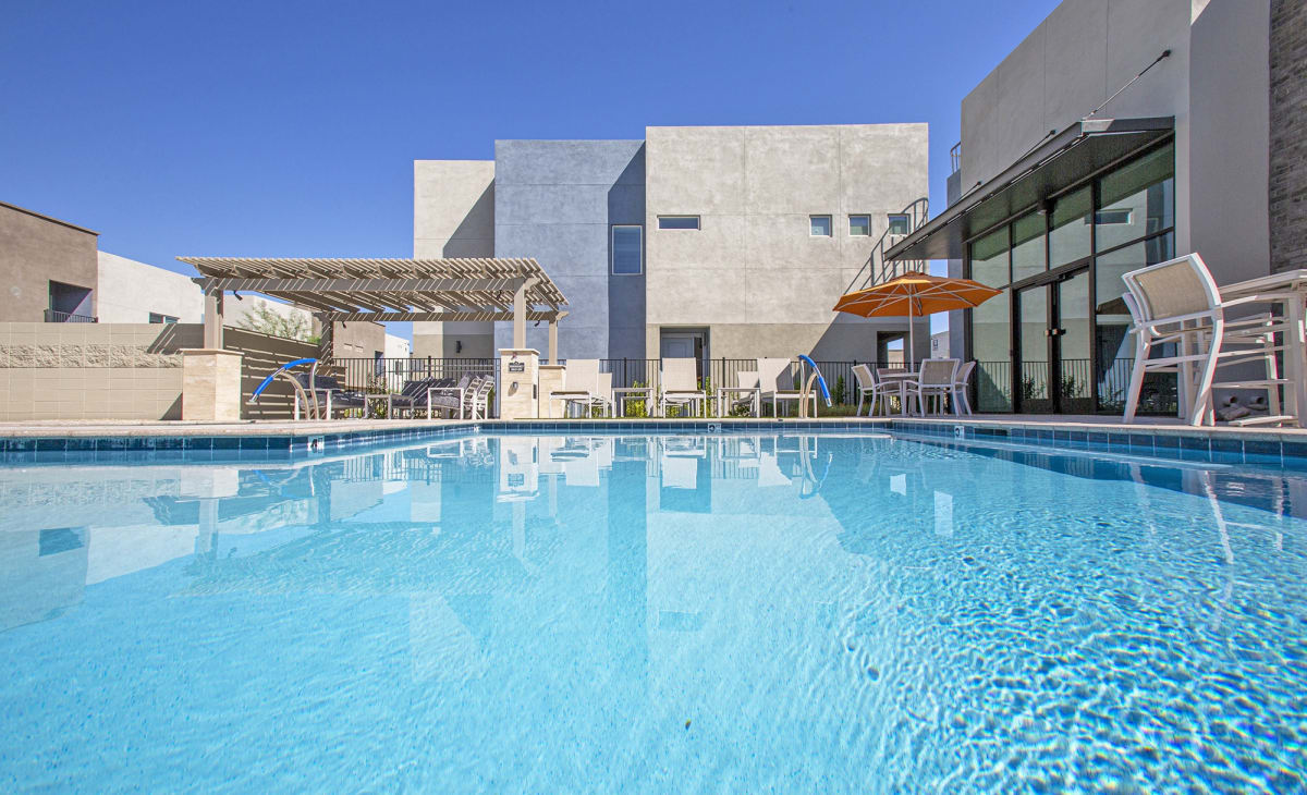 Pool and poolside area at Senderos at South Mountain.