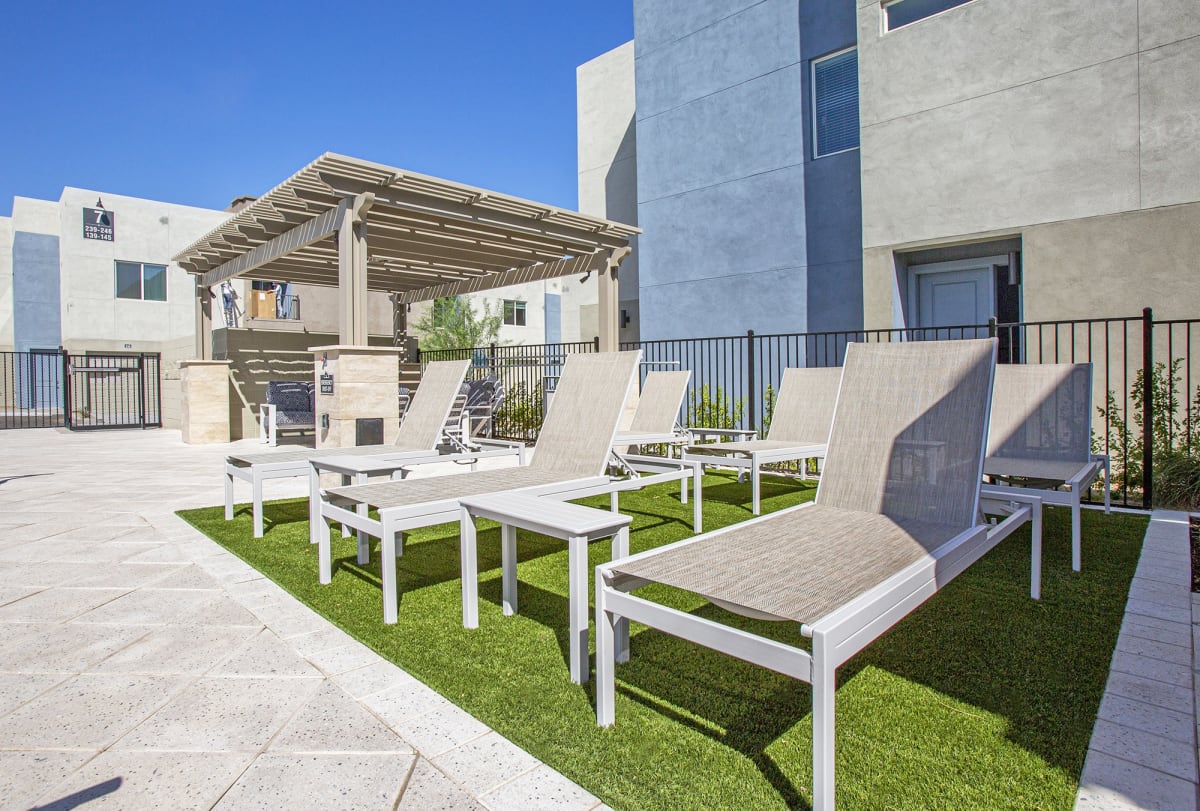 Pool and poolside area at Senderos at South Mountain.