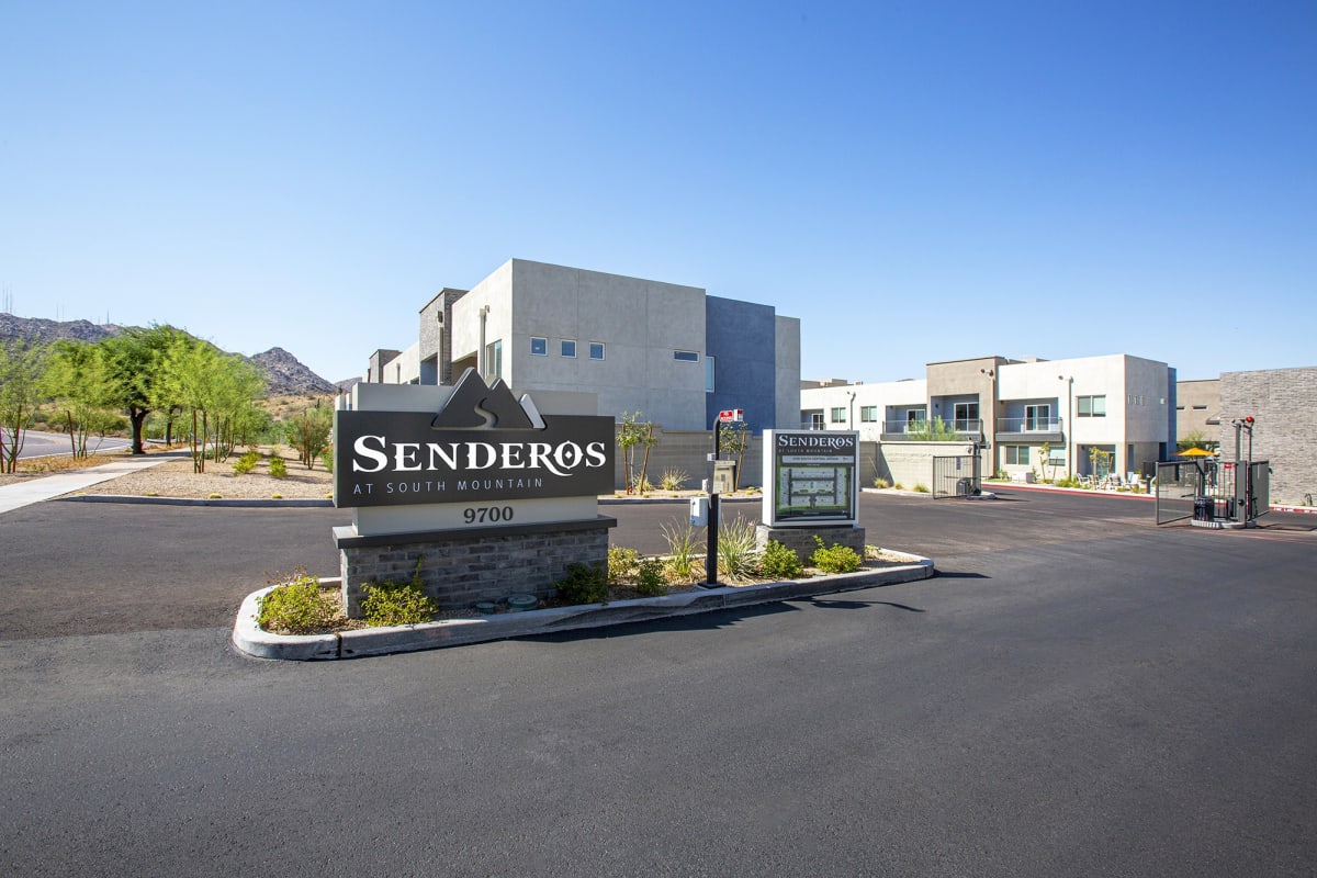Building exterior at Senderos at South Mountain.