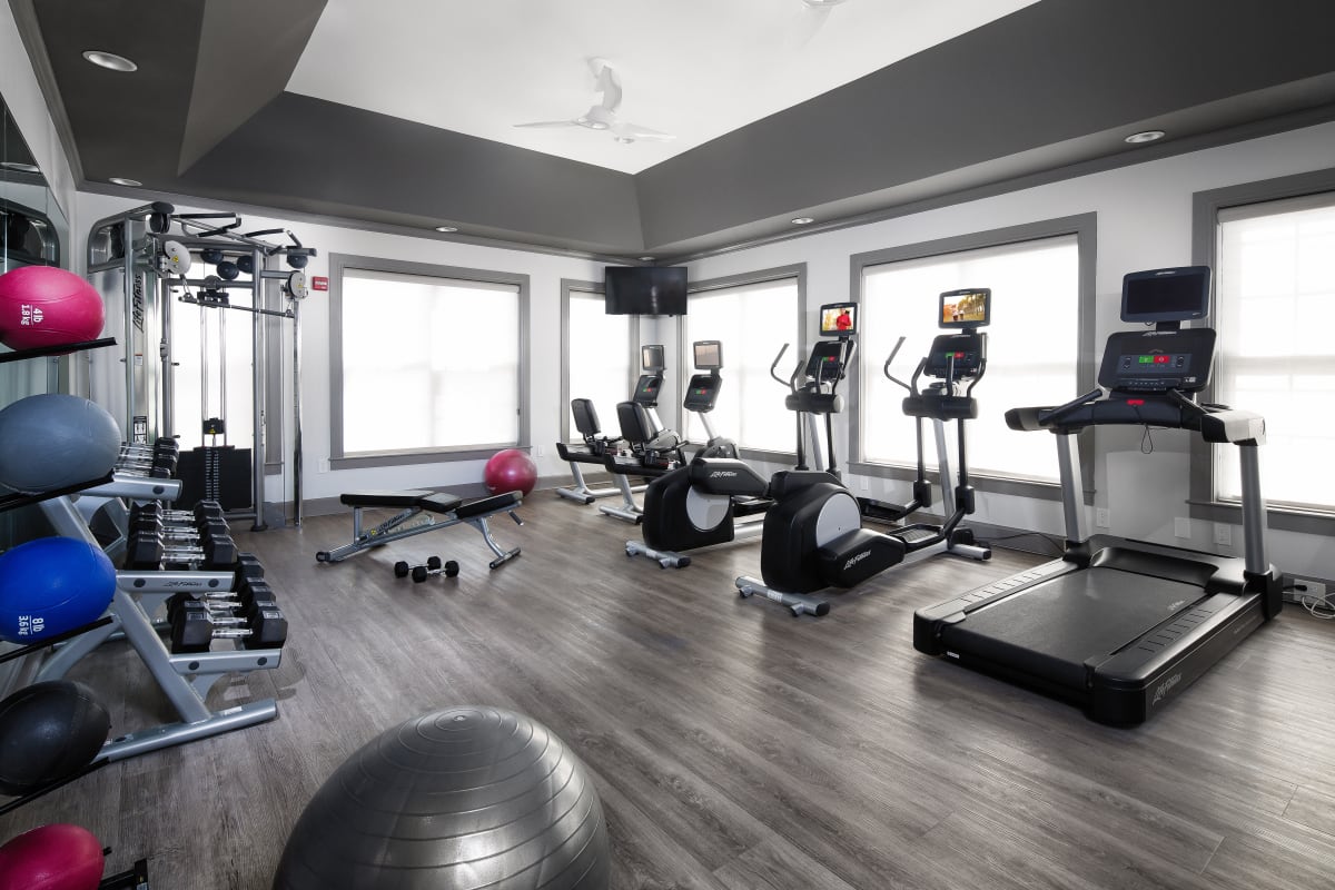 The Wren at Sharon fitness center with cardio and weights - Sharon, MA