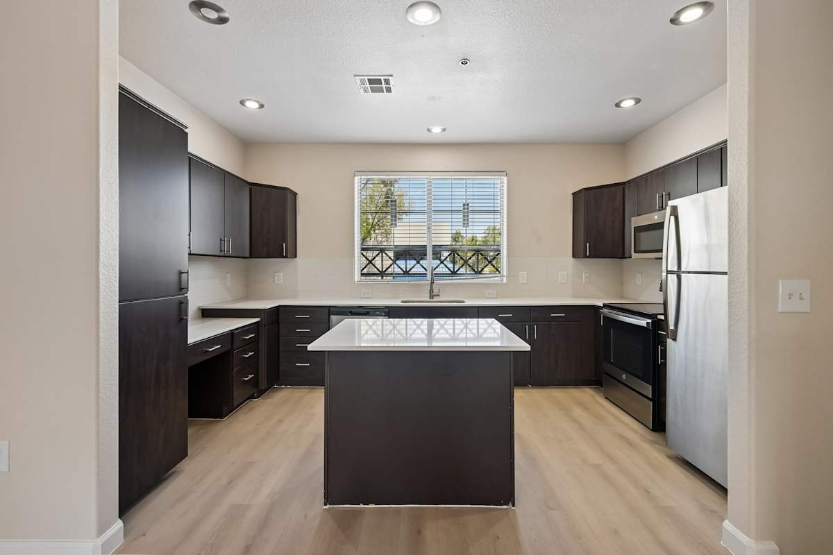 Apartment kitchen — representative home at The Highland.