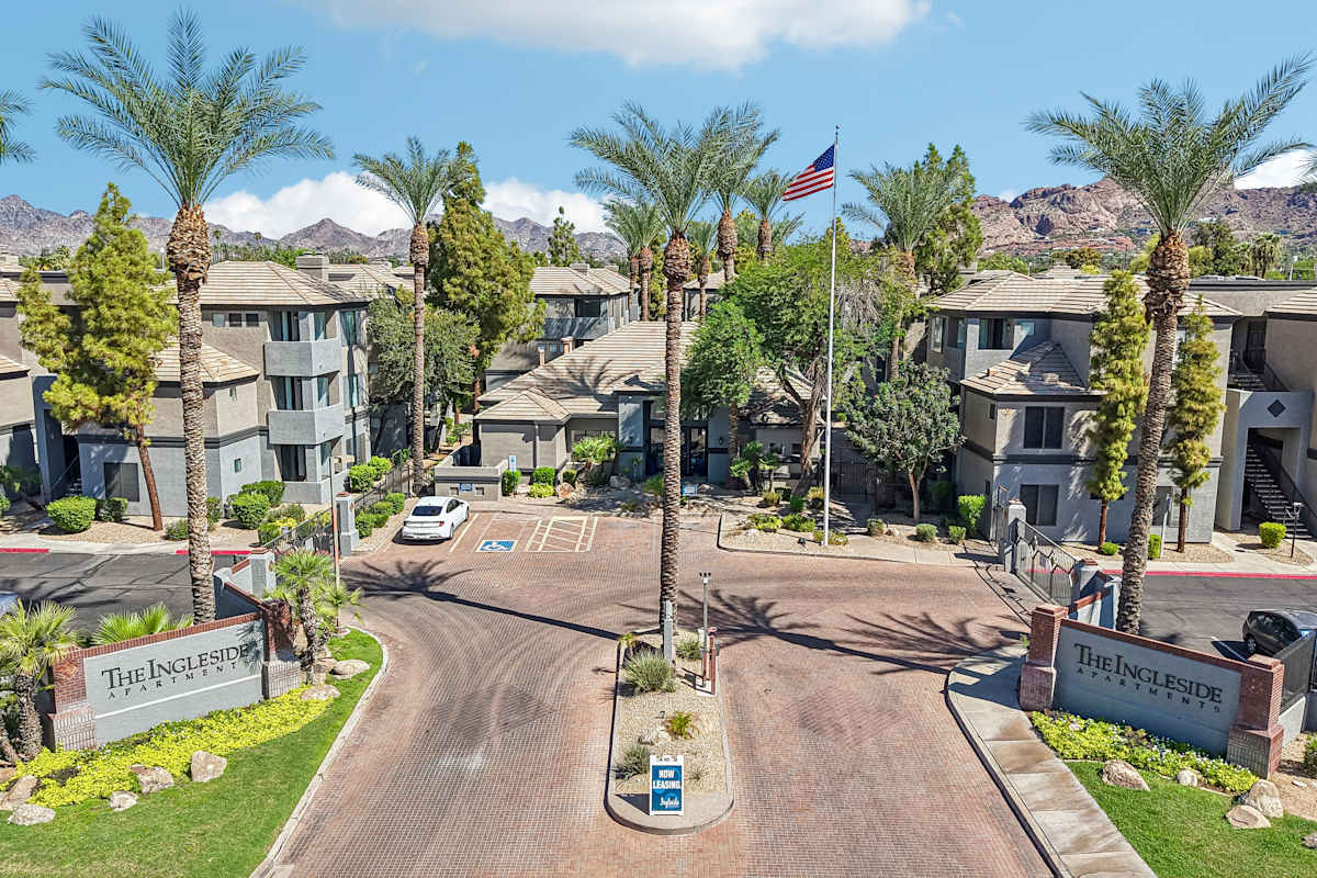 Aerial community view at Ingleside Apartments.