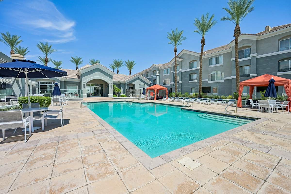 Pool and poolside area at The Highland.