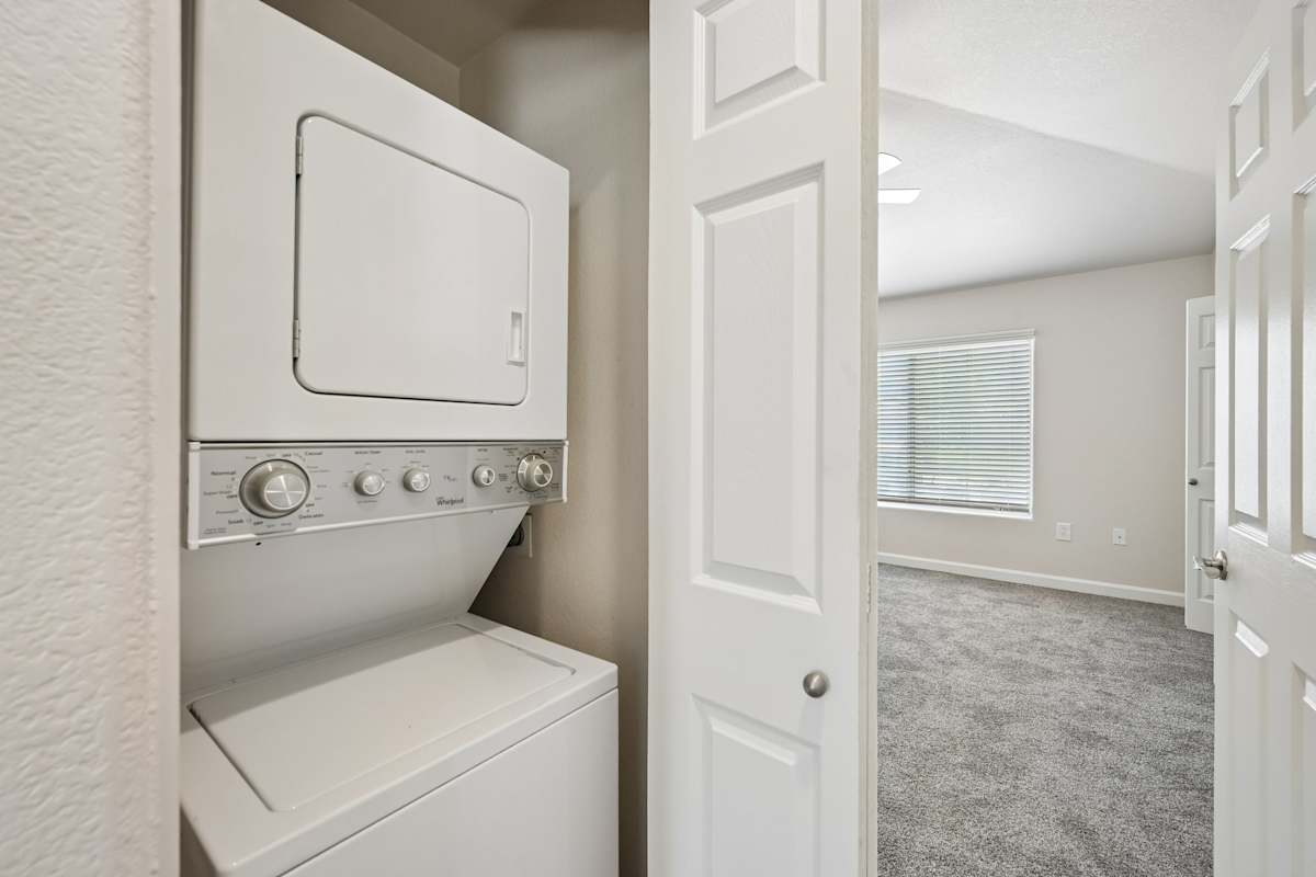 In-home laundry area — representative home at The Highland.