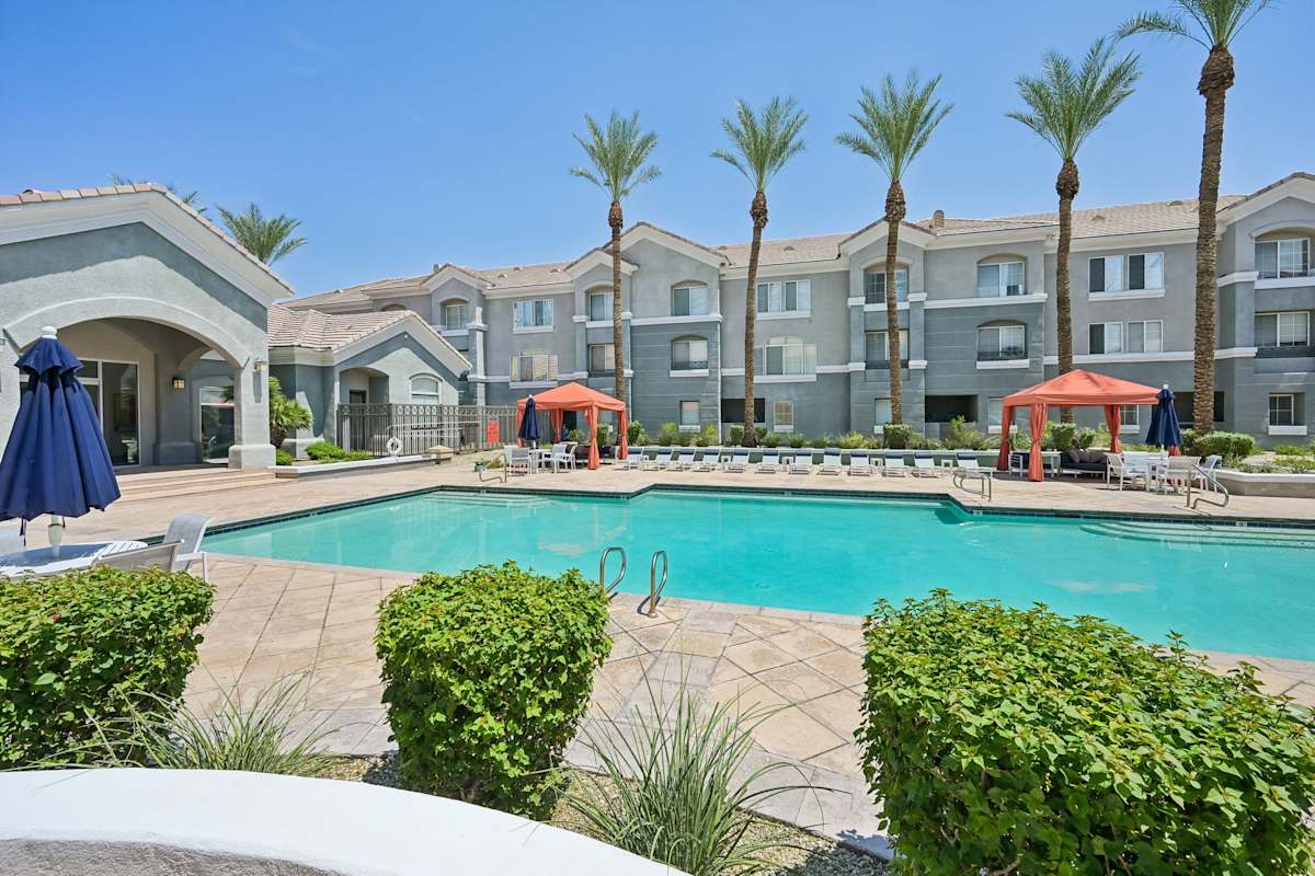 Pool and poolside area at The Highland.