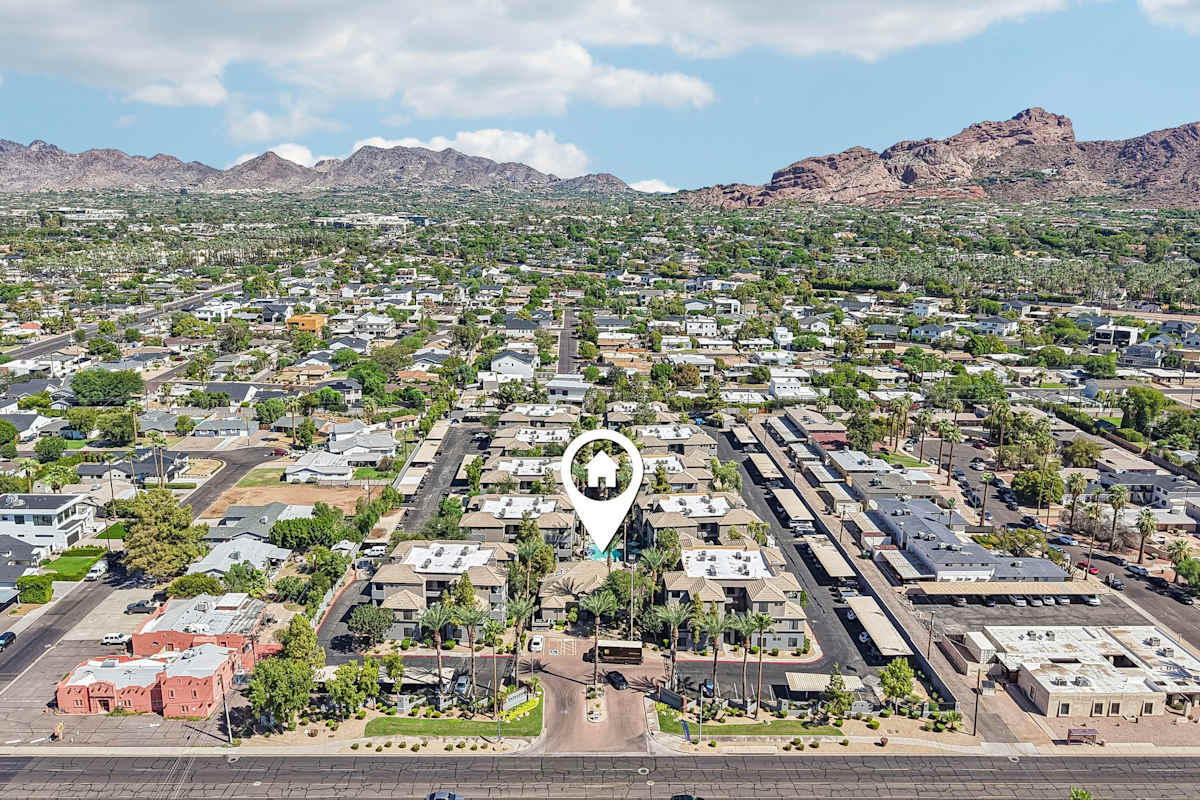 Aerial community view at Ingleside Apartments.
