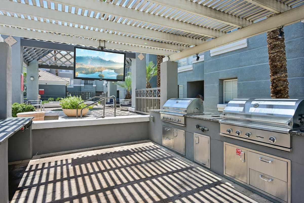 Outdoor grills at The Highland.