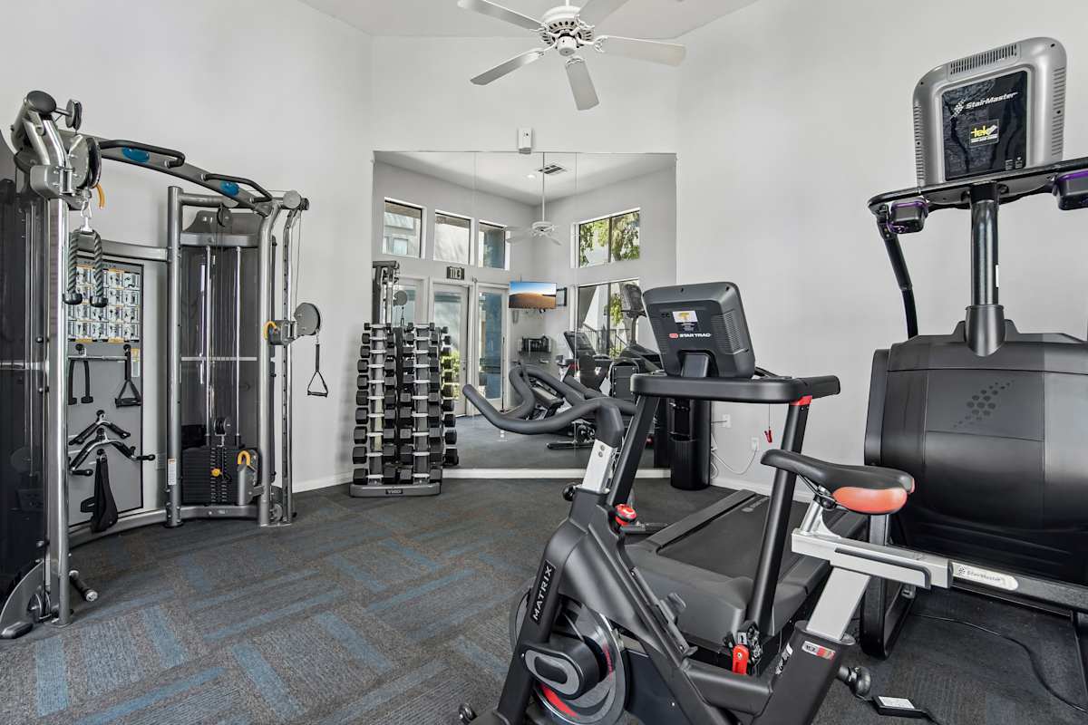 Fitness room at Ingleside Apartments.