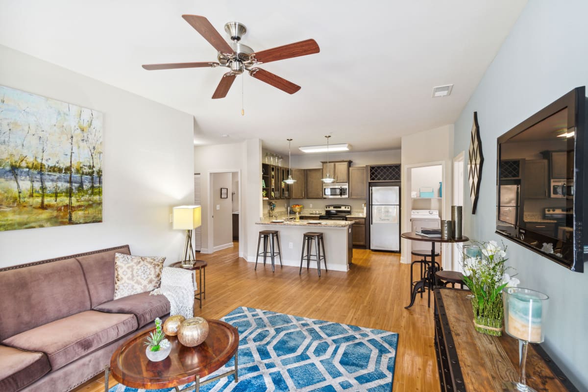 Ashton Reserve at NorthLake apartment living room - Charlotte, NC