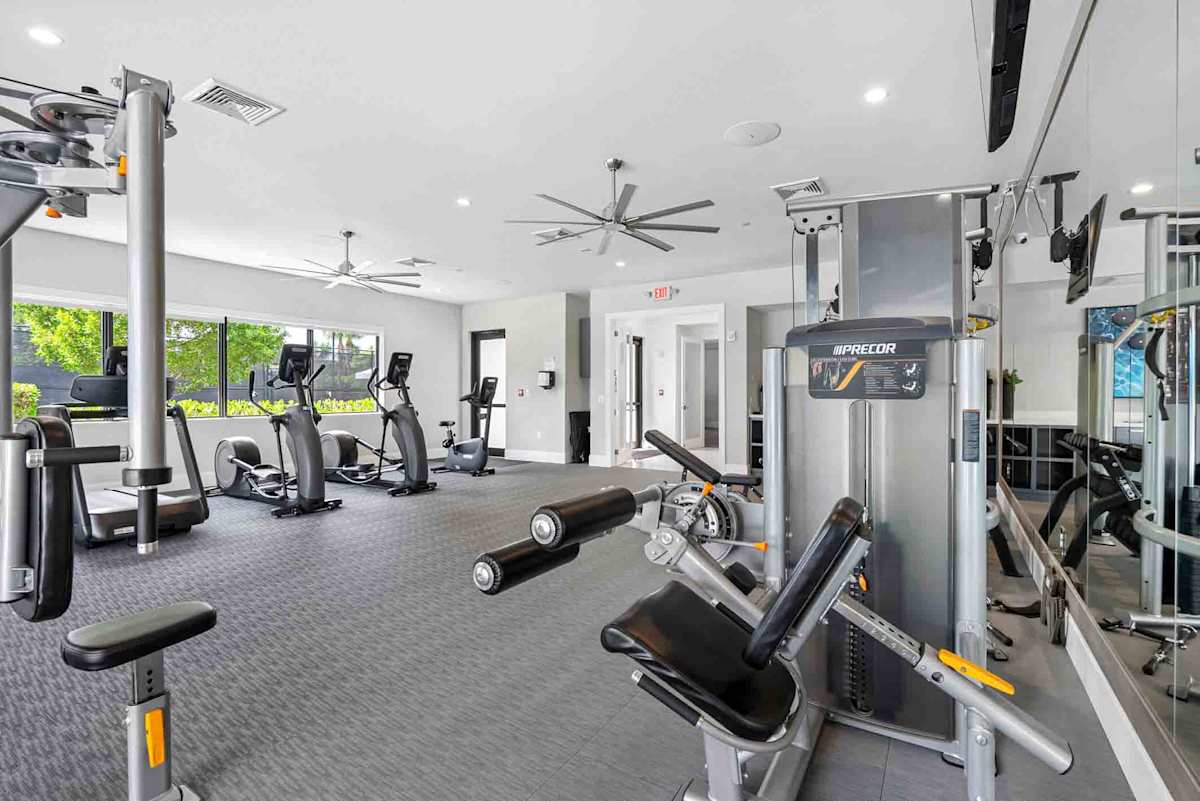 Solera at Avalon Trails gym with weights and cardio equipment - Delray Beach, FL