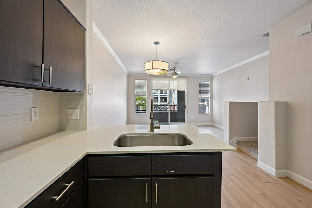 Apartment kitchen — representative home at The Highland.