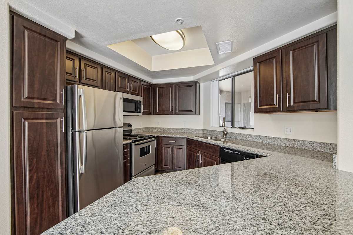 Apartment kitchen — representative home at Ingleside Apartments.