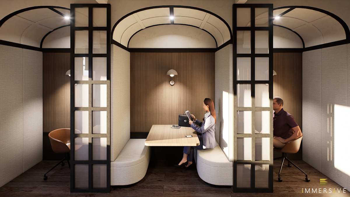 Lincoln Station Rowhomes coworking booths - New Lenox, IL