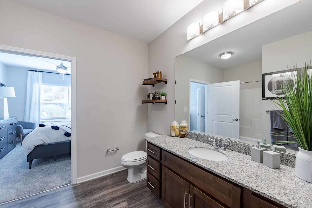 District Vue bathroom with sink and mirror - Roanoke, VA