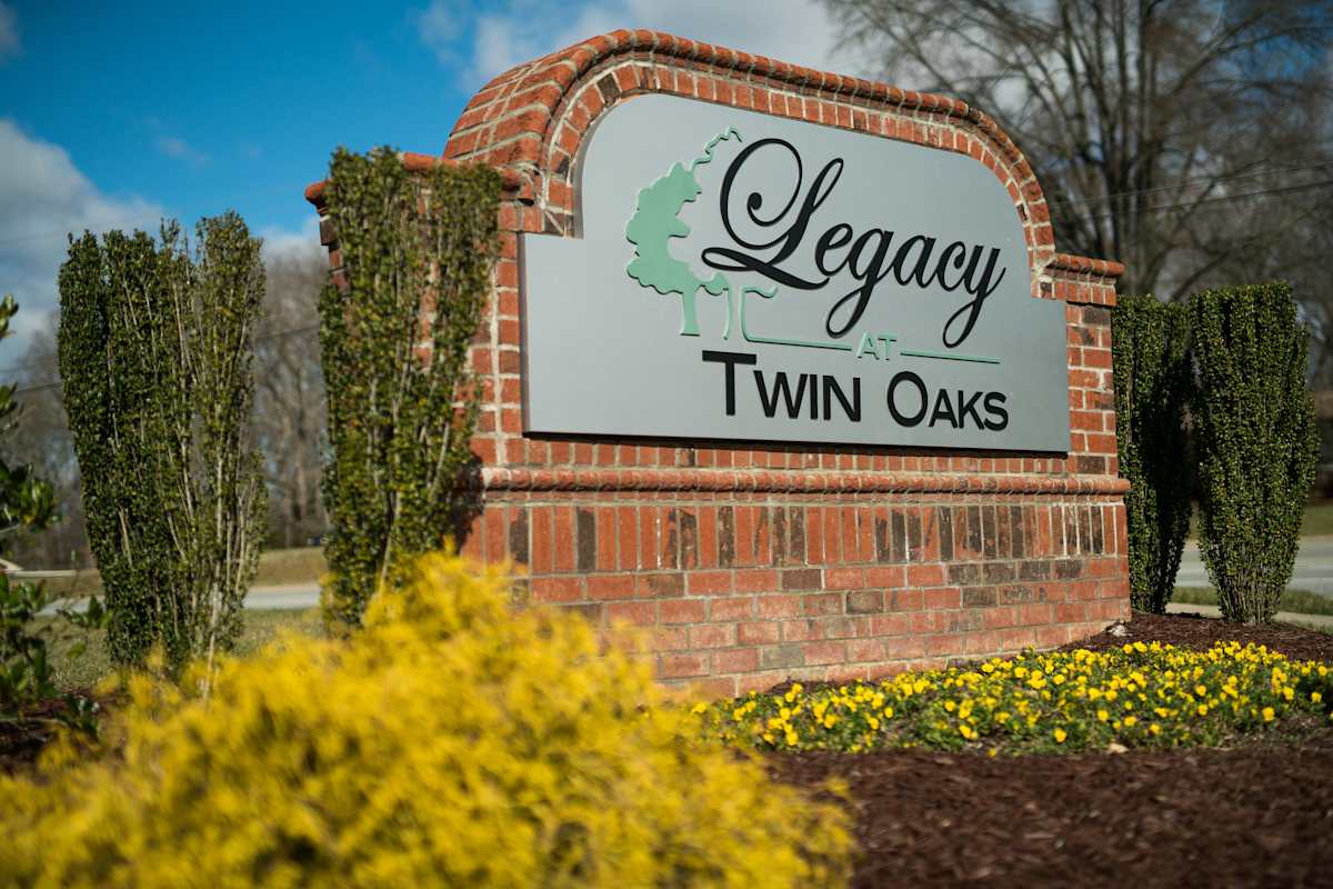 Legacy at Twin Oaks entrance sign - Greensboro, NC