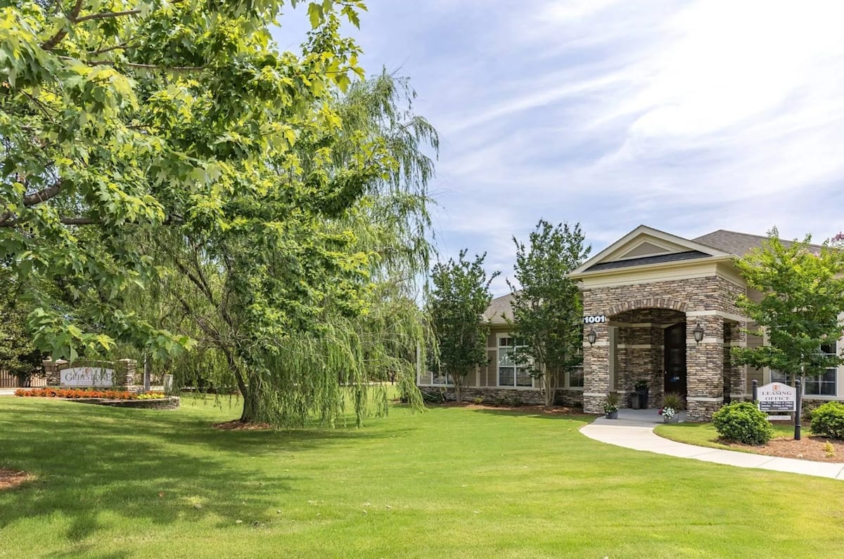 Greystone at Widewaters exterior view with lawn - Knightdale, NC
