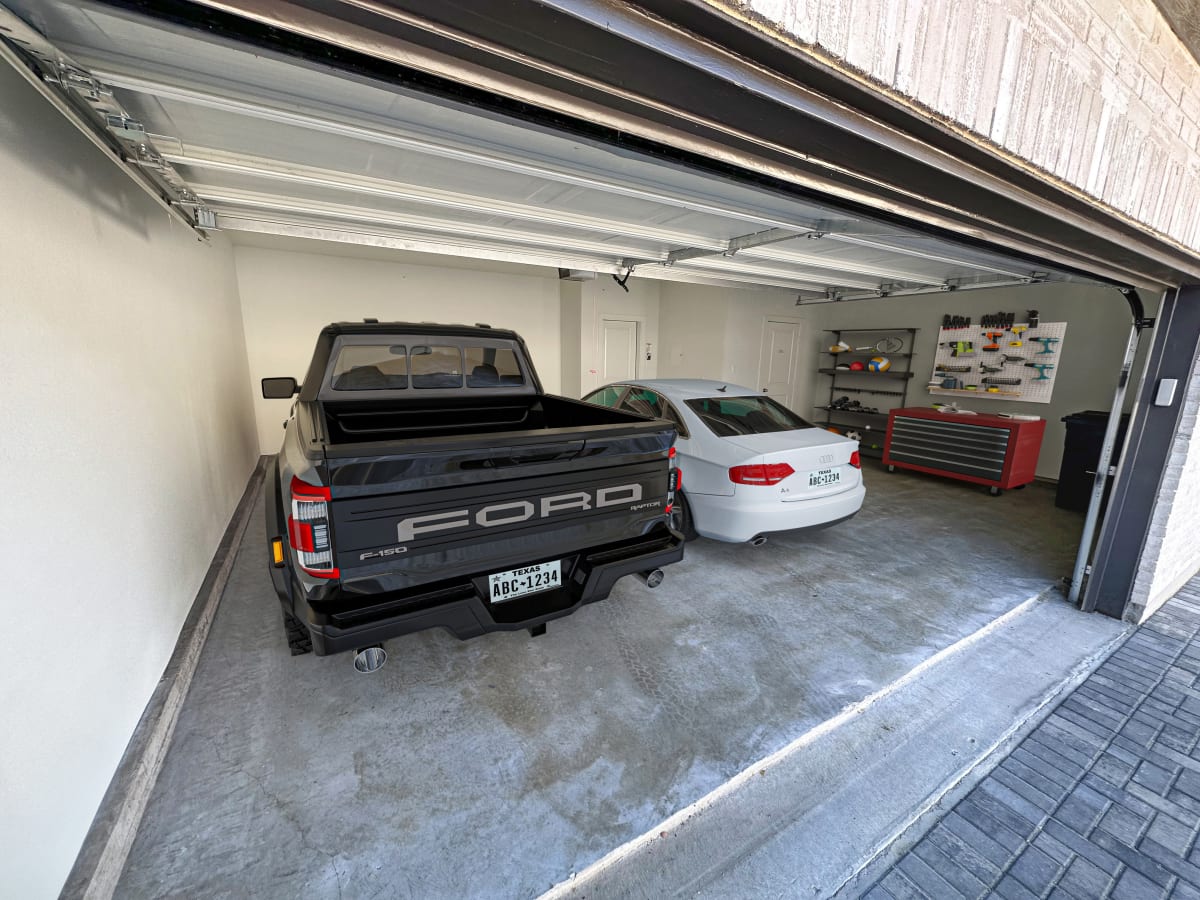 Canvas at Willow Park attached two-car garage interior - Willow Park, TX