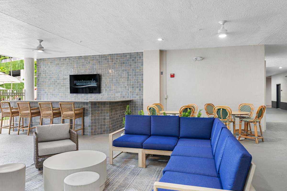 Monteverde at Renaissance Park clubhouse lounge with fireplace - Boyton Beach, FL