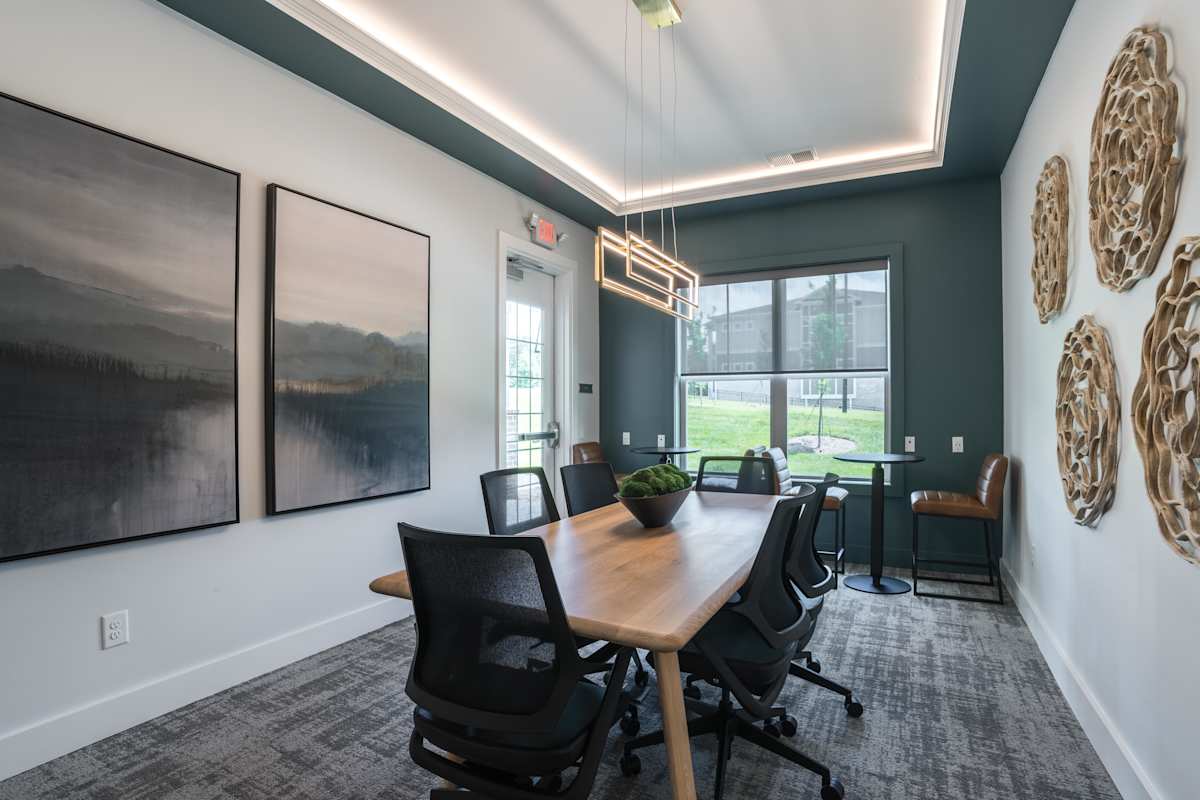 Nexus 485 community conference room with long table - Charlotte, NC