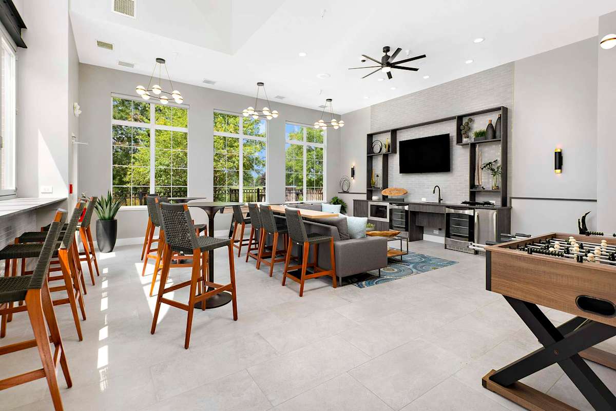 The Retreat at Seven Bridges renovated clubroom - Woodridge, IL