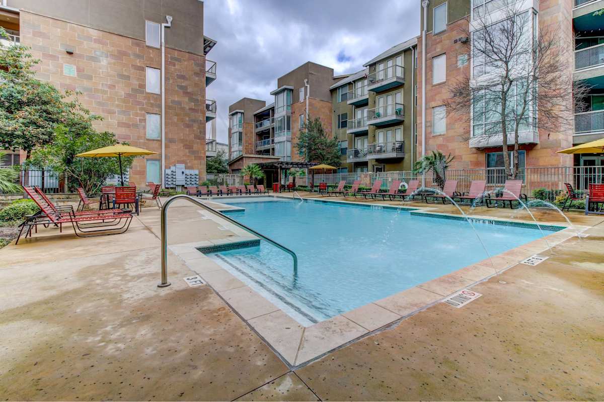 HemisView Village pool with water feature - San Antonio, TX