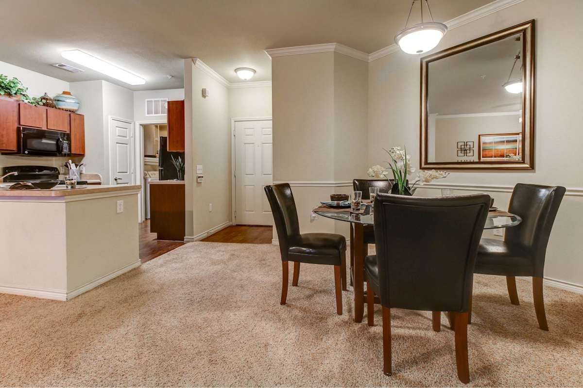 HemisView Village kitchen with dark cabinetry - San Antonio, TX