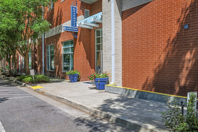 The Marquee at Belle Meade Apartments exterior entrance and signage - Nashville, TN