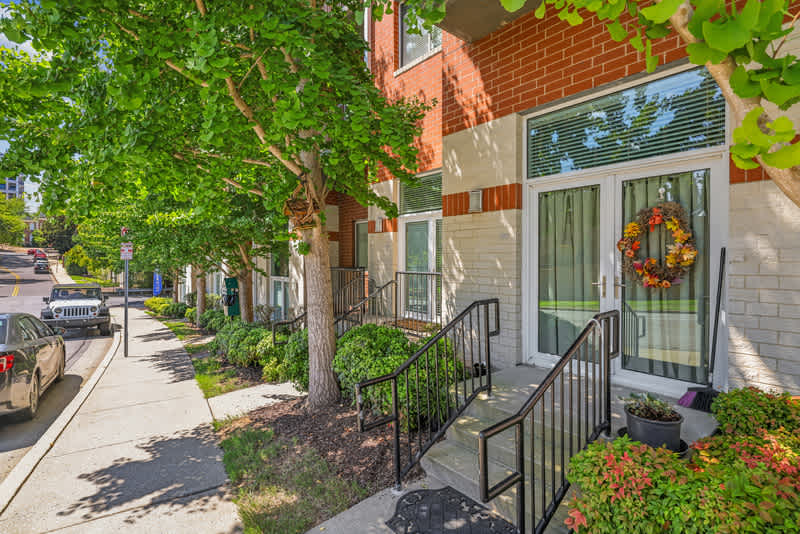 The Marquee at Belle Meade Apartments exterior building with trees - Nashville, TN
