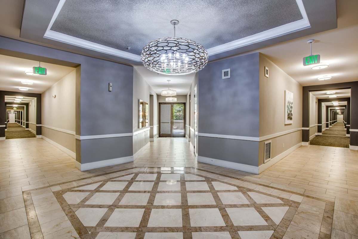 L2 Uptown hallway with chandelier - Dallas, TX