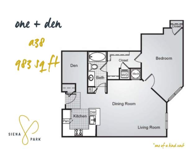 Siena Park Apartments a38 floor plan