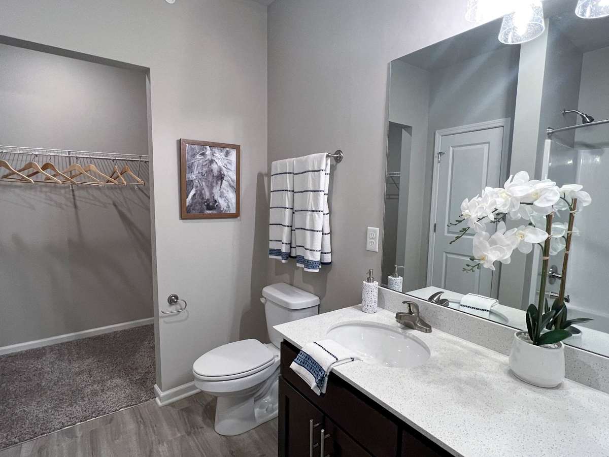 Lakeside Gardens Apartments bathroom with vanity and toilet - Jeffersonville, IN