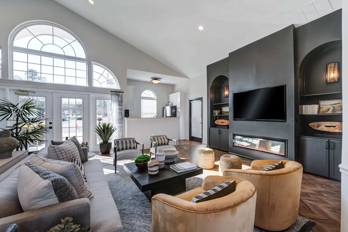 Legacy at Cross Creek community lounge with large windows - Fayetteville, NC