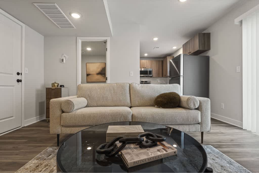 Rustic Heights Townhomes open living room and kitchen - Oak Grove, MO