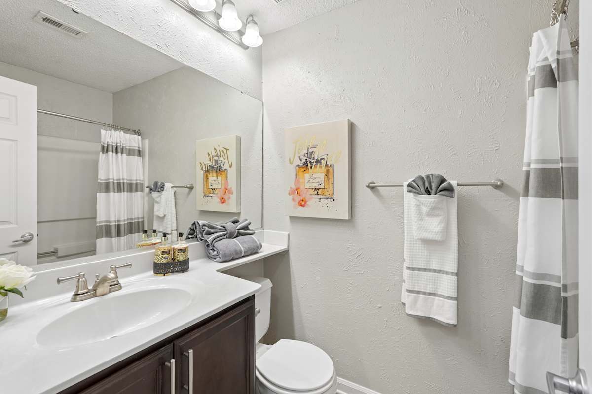 Hyde Park apartment bathroom vanity area - Cary, NC