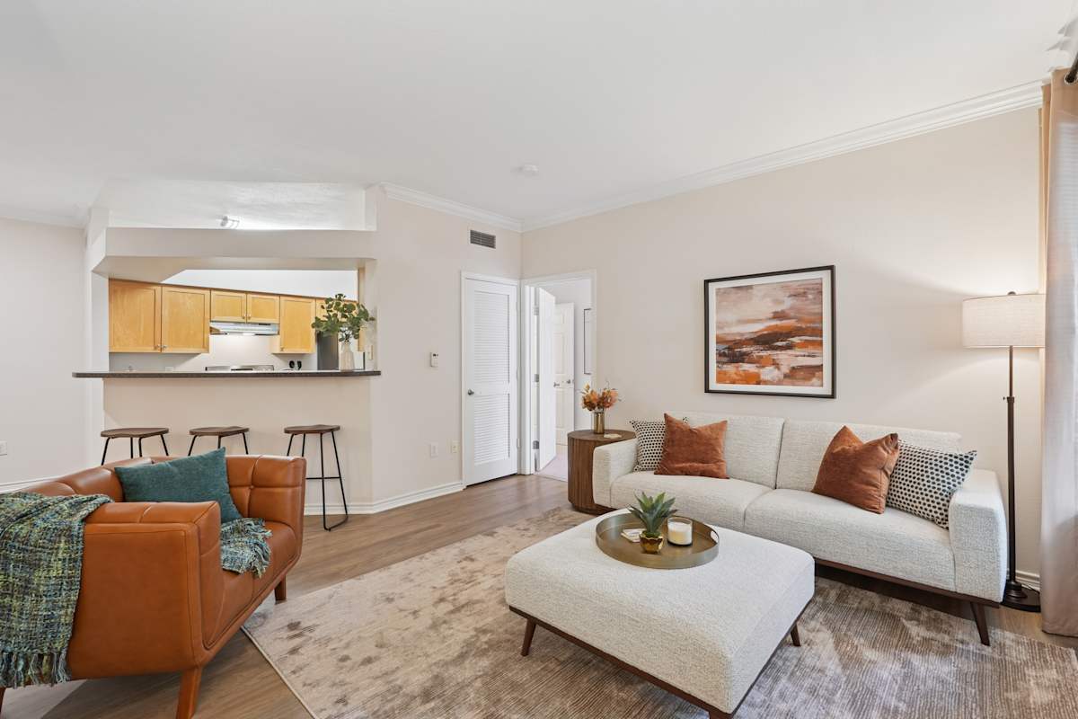 Inman Park living room with sofa and armchair - Raleigh, NC