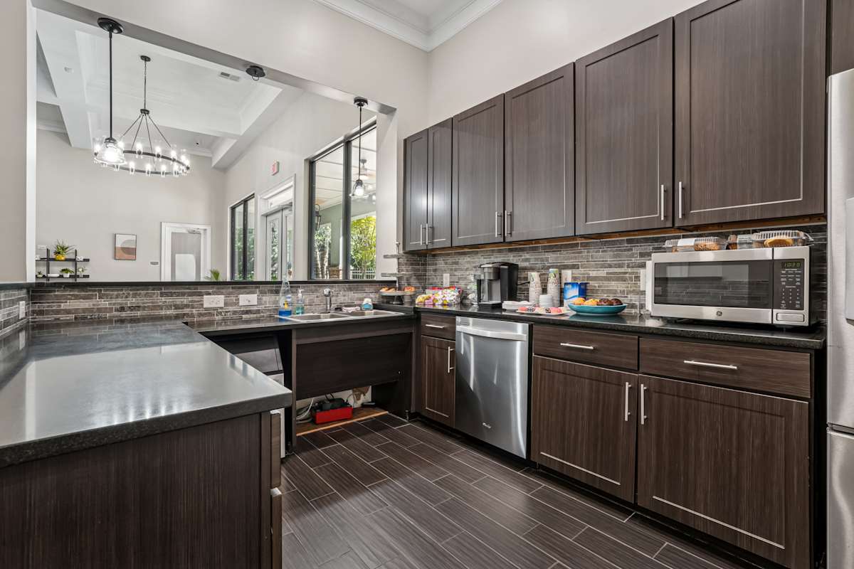 Waterlynn at Concord kitchen with dark cabinets - Concord, NC