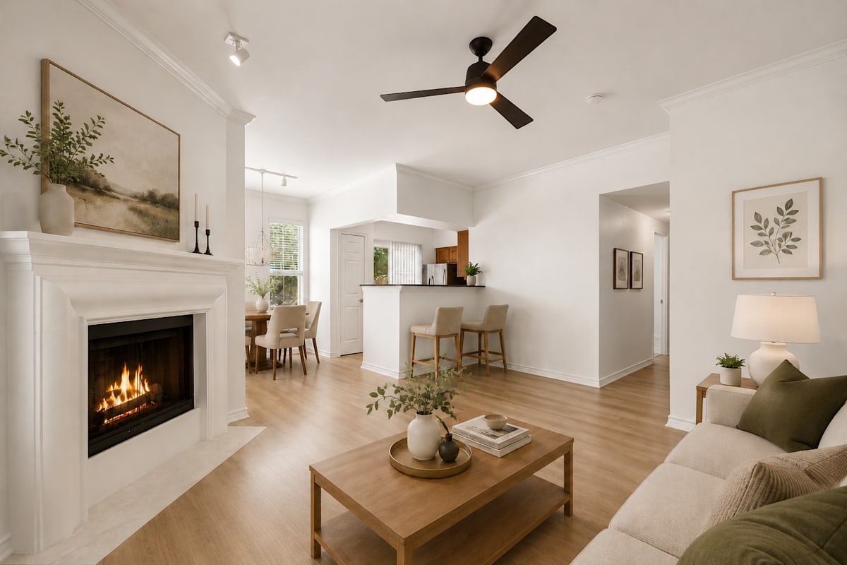St Moritz living room with fireplace - Dallas, TX
