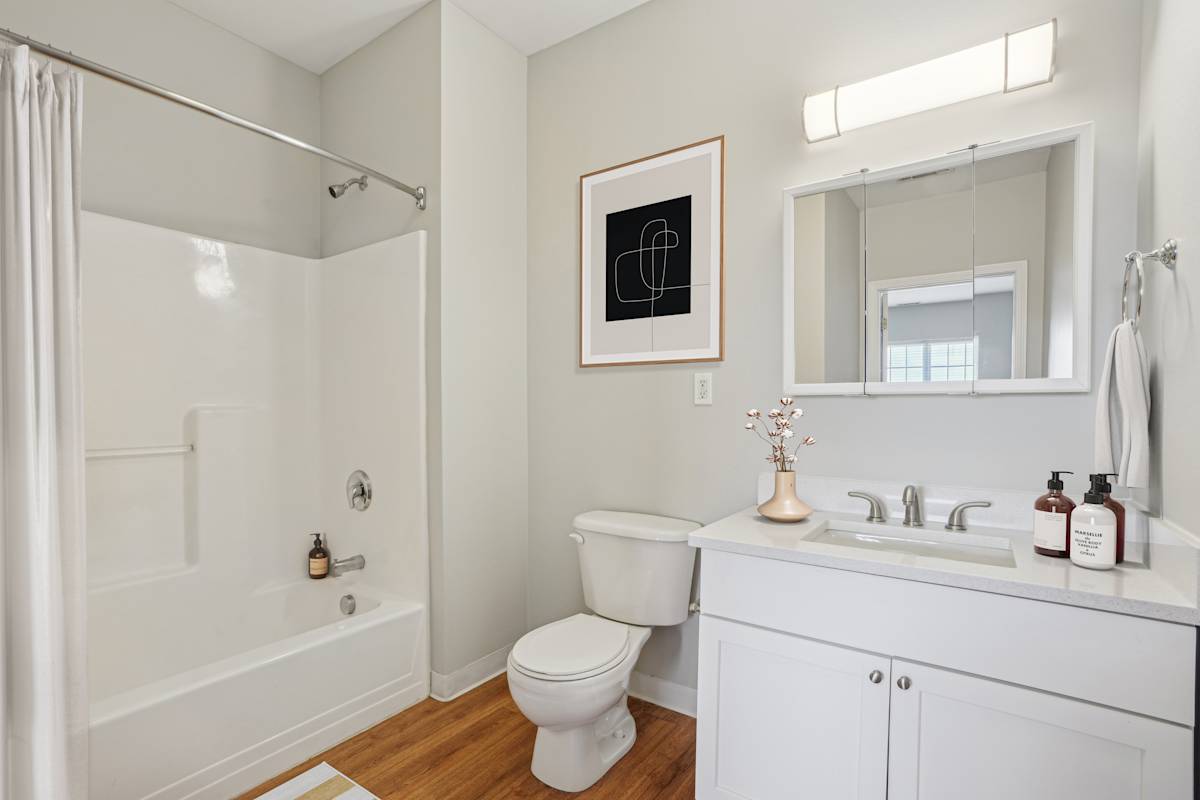 Canton Woods staged bathroom - Canton, MA