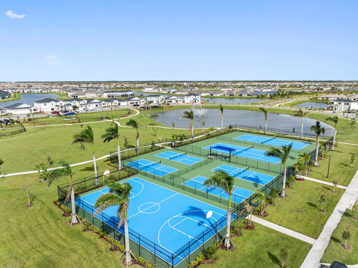 Tredici at Central Park tennis courts aerial view - Port St Lucie, FL