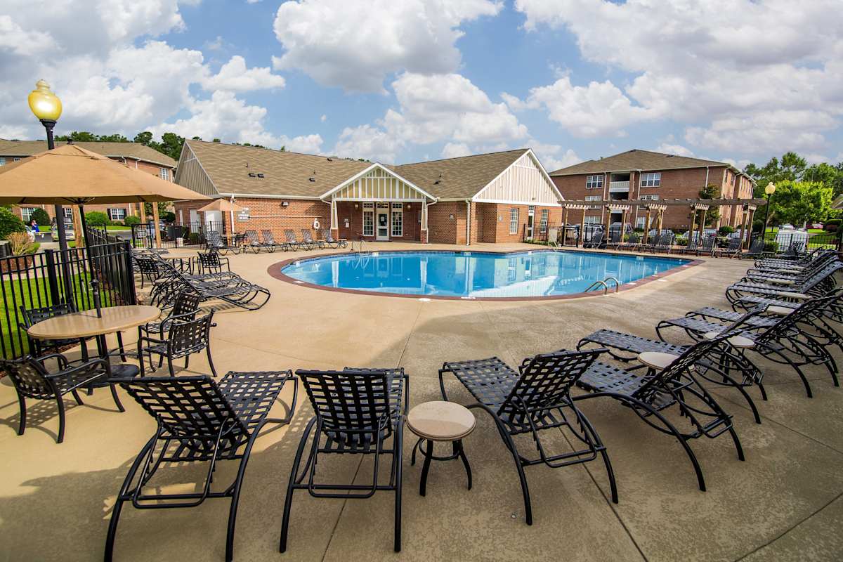 Reserve at Forest Hills swimming pool with lounge seating - Wilmington, NC