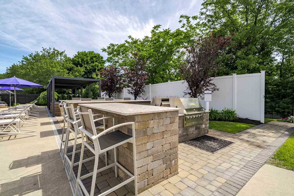Wellington Place patio bar seating - Medford, MA